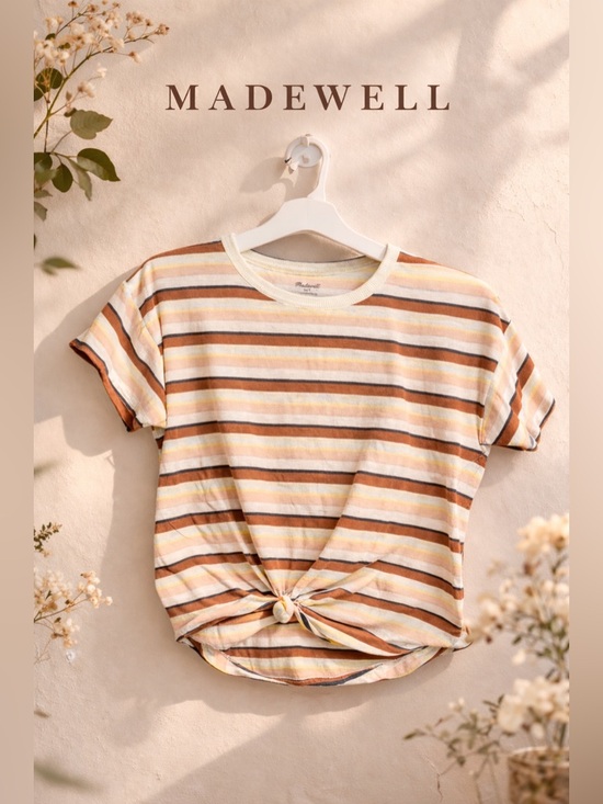 Madewell Tops - Madewell striped high low tee size Small